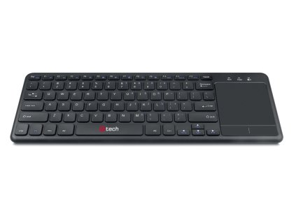C-TECH klávesnice WLTK-01, bezdrátová klávesnice s touchpadem, černá, USB