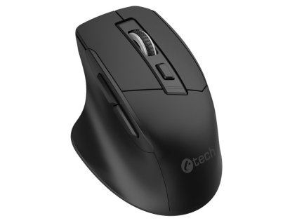C-TECH myš Ergo WLM-05, bezdrátová, 1600DPI, 6 tlačítek, USB nano receiver, černá