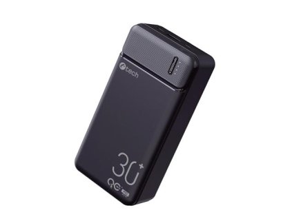 C-TECH Powerbanka 30000mAh, Li-Pol, 20W, USB-C/USB-A/micro USB/PD/Quick charge