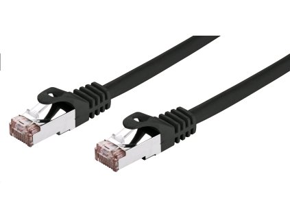 C-TECH Kabel patchcord Cat6, FTP, černý, 2m
