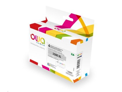OWA Armor cartridge pro CANON, PACK4, PGI-1500XL CMYK, 35ml/3x12ml/1200p/3x1030p, černá/black+1C+1M+1Y