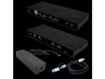 I-tec Universal Dual 4K Display Docking Station, Power Delivery 85W + i-tec USB-C Charger 100W