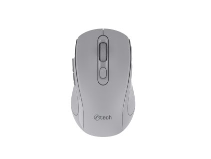 C-TECH myš WLM-12 Dual mode, bezdrátová, BT5.0 + 2,4GHz, 1600DPI, 6 tlačítek, USB nano receiver, šedá