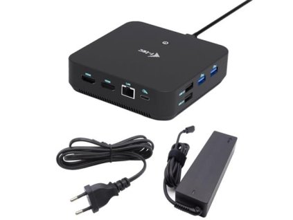 i-tec USB-C DP Dual HDMI Docking Station, Power Delivery 100W + i-tec Universal Charger 100W