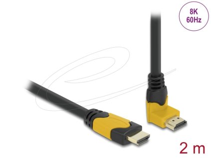 Delock High Speed HDMI kabel samec přímý na samec 90° pravoúhlý nahoru 48 Gbps 8K 60 Hz 2 m