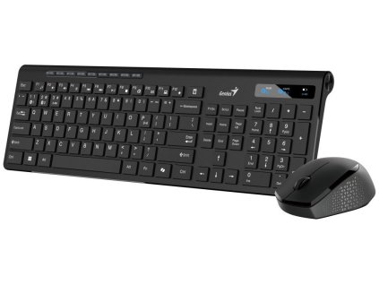 Genius SlimStar 8230 Set klávesnice a myši, bezdrátový, CZ+SK layout, Bluetooth, 2,4GHz, USB, Copilot, černý