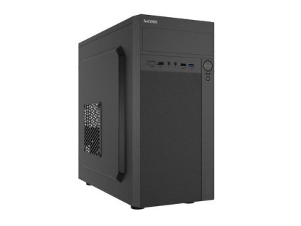 1stCOOL MicroTower STEP Premium USB3 USB-C, black černý, bez zdroje, microtower mATX (USB3, Audio) (PC case)