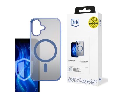 3mk ochranný kryt Frosty MagCase Blue pro Apple iPhone 16