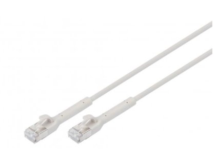 DIGITUS CAT 6A F-FTP ohebný propojovací kabel, Cu, TPE-LSZH AWG 32/7, délka 0.3 m, šedá