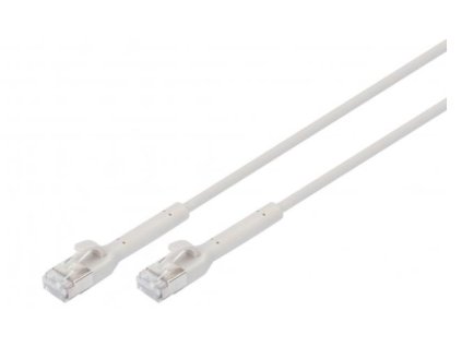 DIGITUS CAT 6A F-FTP ohebný propojovací kabel, Cu, TPE-LSZH AWG 32/7, délka 0.5 m, šedá