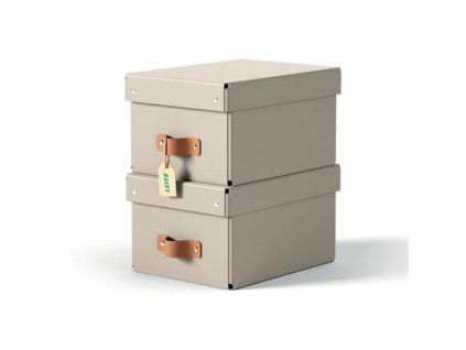 LEITZ úložný box, karton, velikost S, 2 ks béžový