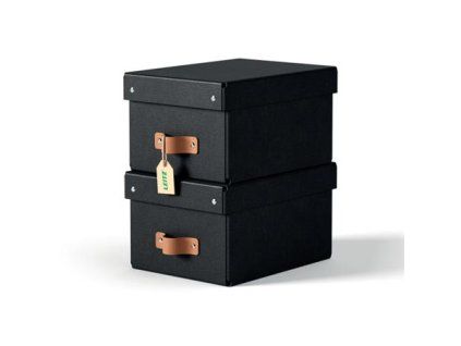 LEITZ úložný box Leitz, karton, velikost S, 2 ks černý
