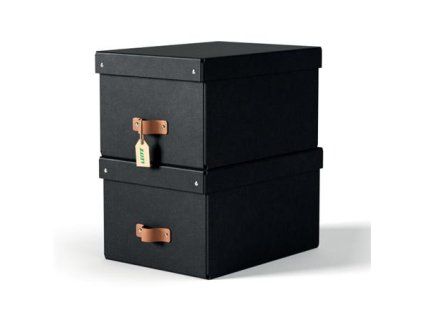 LEITZ úložný box, karton, velikost M, 2 ks černý