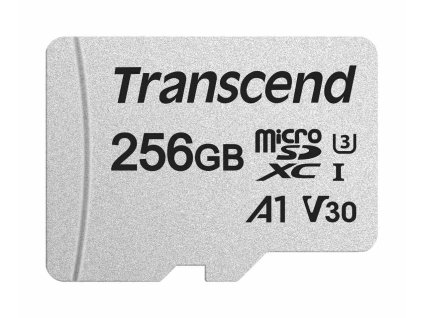 TRANSCEND MicroSDXC karta 256GB 300S, UHS-I U3 V30 + adaptér