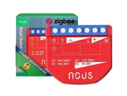 NOUS B2Z Inteligentní spínací modul switch (s měřením), kompatibilní s Zigbee/Tuya