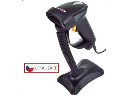 Virtuos CCD čtečka HT-310A s dlouhým dosahem, USB (klávesnice/RS232),stojánek , černá