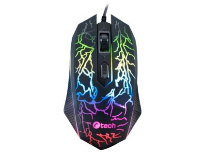 C-TECH Herní myš Tychon (GM-03P), casual gaming, herní, 7 barev podsvícení, 3200DPI, USB