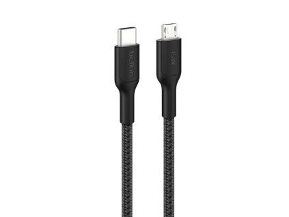Belkin BOOST CHARGE PRO USB-C/microUSB, 1m, černý - odolný