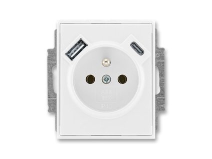 ABB ELEMENT Zásuvka 5569A-A32357 03 + nabíjení USB A+ USB C 2,4/1,5A
