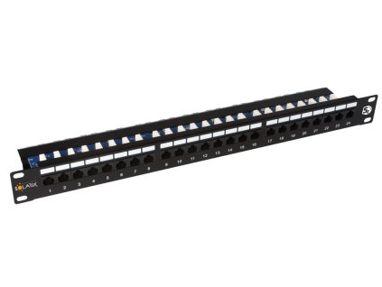 SOLARIX Patch panel UTP 24xRJ45 CAT5E s vyvazovací lištou 1U 19" nestíněný