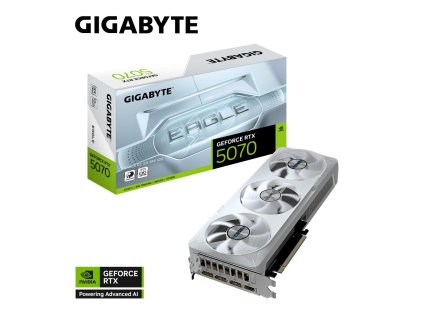 GIGABYTE VGA NVIDIA GeForce RTX 5070 EAGLE OC ICE 12G, 12G GDDR7, 3xDP, 1xHDMI