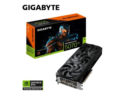 GIGABYTE VGA NVIDIA GeForce RTX 5070 Ti WINDFORCE 16G, 16G GDDR7, 3xDP, 1xHDMI