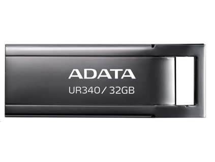 ADATA Flash Disk 32GB UR340, USB 3.2 Dash Drive, kov lesklá černá