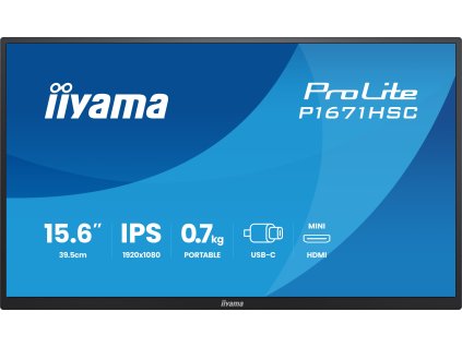 iiyama ProLite/P1671HSC-B1/15,6''/IPS/FHD/60Hz/3ms/Černá/3R