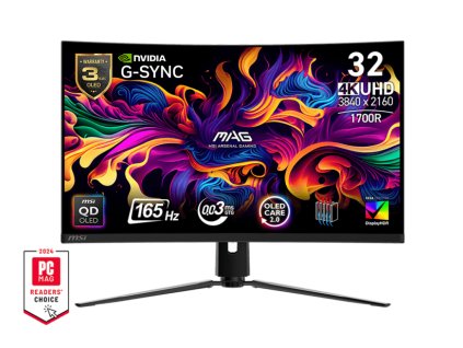 MSI MAG 321CUP QD-OLED Gaming monitor 31,5" QD-OLED zakřivený/UHD/165Hz/0,03ms/2xHDMI/DP/USB-C/výšk.nast./černá