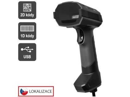 Virtuos CCD 2D průmyslová čtečka HT-857, USB, tmavě šedá