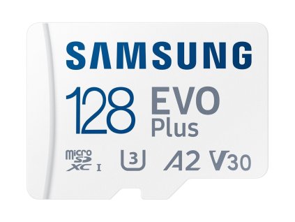 Paměťová karta Samsung EVO Plus micro SDXC, 128GB, UHS-I U3, Class 10 + Adaptér