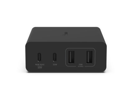 Belkin BOOST CHARGE™ 108W 4-portová USB-C Power Delivery GaN nástěnná nabíječka (USB-C 96W + USB-A 12W), černá