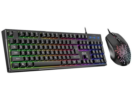 Genius GX GAMING Scorpion KM-GX3, Set klávesnice a myši, drátový, CZ+SK layout, USB, Copilot klávesa, RGB podsv., černá