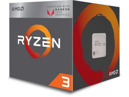AMD cpu Ryzen 3 3200G AM4 Box s grafikou Radeon Vega 8 (s chladičem, 3.6GHz / 4.0GHz, 4MB cache, 65W, 4 jádro, 4 vlákno, 8 GPU), integrovaná grafika, Picasso Zen+ 12nm APU
