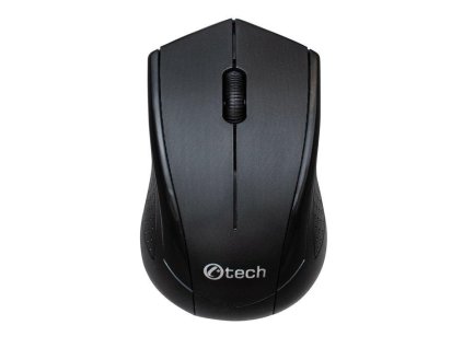 C-TECH myš WLM-07, bezdrátová, 1200DPI, 3 tlačítka, USB nano receiver, černá