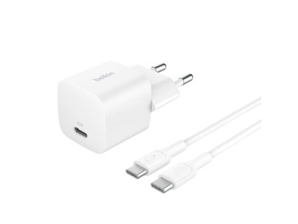 BELKIN 25W USB PD nabíjecí adaptér bílý + 1m USB-C kabel