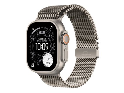 Apple Watch Ultra 3 GPS + Cellular 49mm Natural Titanium Case with Natural Titanium Milanese Loop - Small
