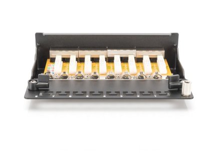 Digitus Desktop CAT 6 Patch Panel, stíněný Class E, 8-port RJ45, 8P8C, LSA, černý, 482x44x109