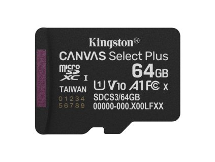 Kingston MicroSDXC karta 64GB Canvas Select Plus, U1, V10, A1