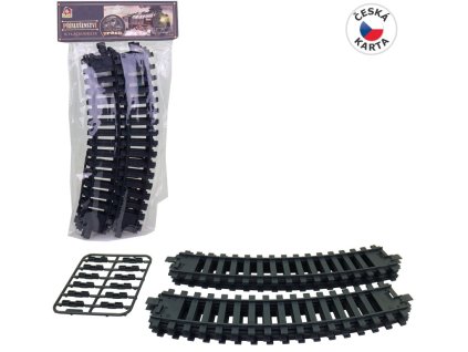 Hračka MaDe Koleje sada, 22 cm, zatáčka 6 ks, spojky