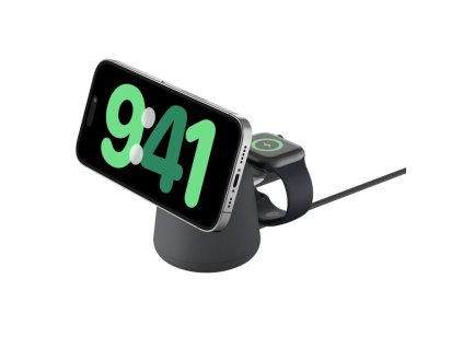 Belkin BOOST CHARGE™ PRO Qi2 2v1 Nabíjecí stojánek pro iPhone/Apple Watch/AirPods, tmavě šedý