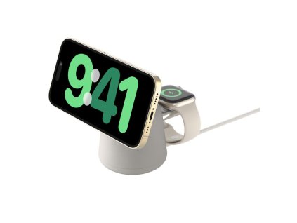 Belkin BOOST CHARGE™ PRO Qi2 2v1 Nabíjecí stojánek pro iPhone/Apple Watch/AirPods, písečná