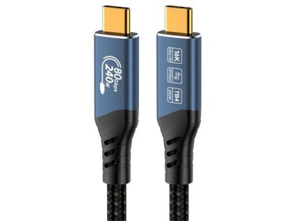 PremiumCord USB4™ Version2.0 80Gbps 16K@60Hz 240W Thunderbolt 3 a 4 kabel 1,5m