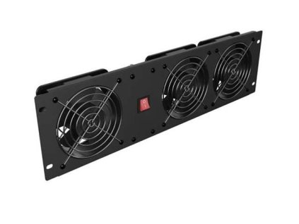 LANBERG VERTIKÁLNÍ VENTILAČNÍ PANEL 19" 3U PRO RACK TŘI VENTILÁTORY 230V ČERNÝ