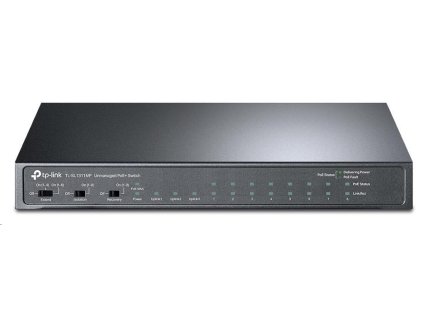 TP-Link CCTV switch TL-SL1311MP (8x100Mb/s, 2xGbE uplink, 1xSFP, 8xPoE+, 124W, fanless)