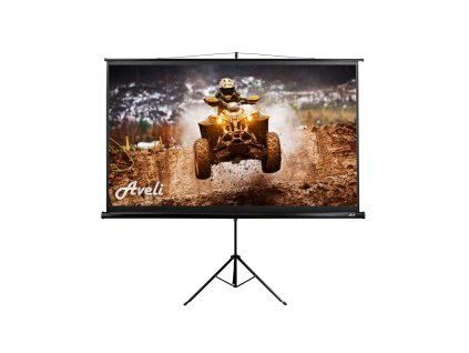 Projekční plátno AVELI stativ, 221x125cm (16:9) 100'', černý tubus
