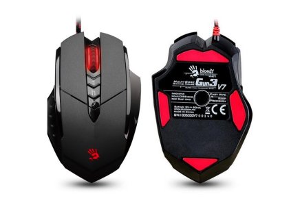 Myš A4Tech BLOODY V7 herní, až 3200DPI, V-Track technologie, 160KB paměť, USB, CORE 2, kovové podložky