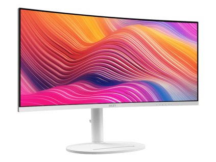 MSI monitor Modern MD342CQPW, 34" VA zakřivený /3440x1440 (UWQHD)/120Hz/1ms/2 x HDMI/DP/USB-A,B,C/Výšk.nast/Pivot/Bílá
