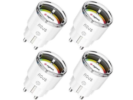 NOUS A1Z (4 kusy) smart plug, chytrá zásuvka DE/Schuko (bez kolíku), ZigBee 16A, s měřením, kompatibilní s Tuya
