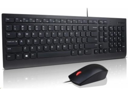 LENOVO klávesnice Essential Wired USB Keyboard + Mouse Set - USB, černá
